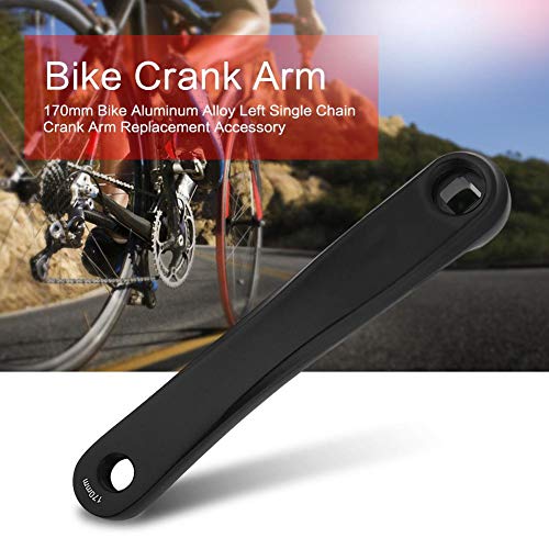 Biela de Bicicleta 170 mm Aleación de Aluminio Juego de bielas Izquierda de una Velocidad con Orificio de Diamante y Orificio Cuadrado(Black-Square Hole-Negro)