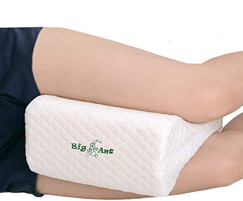 Big Ant Ortopédica rodilla cojín para ciática Alivio – mejor para pierna, espalda, y rodilla - cuña de espuma con efecto memoria Contour Pierna Almohada con funda extraíble