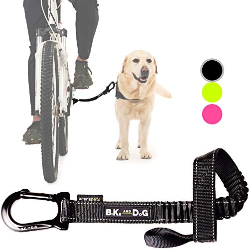 BIKE AND DOG Correa de Perro para pasear en Bicicleta uno o más Perros, se coloca sin Herramientas en el Eje de la Rueda Trasera Donde el Perro ejerce la Menor Fuerza. Producto Patentado. Color Negro