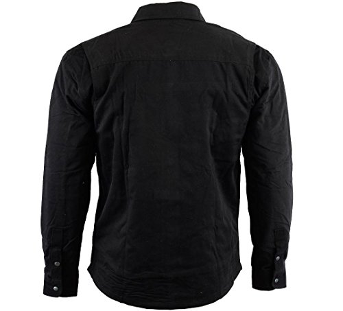 Bikers Gear Australia - Camisa protectora de franela para motocicleta con forro de aramida negro negro large