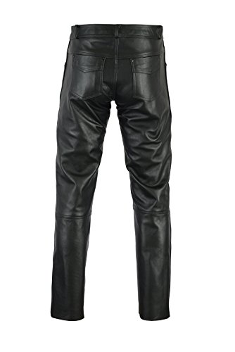 Bikers Gear Australia Pantalones Vaqueros de Cuero Suave para Mujer, Estilo Rock and Roll, de Piel, Ajuste cómodo, Negro, Talla 2XL