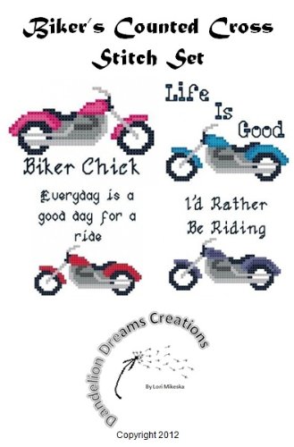Biker's Motif Counted Cross Stitch Set (English Edition)