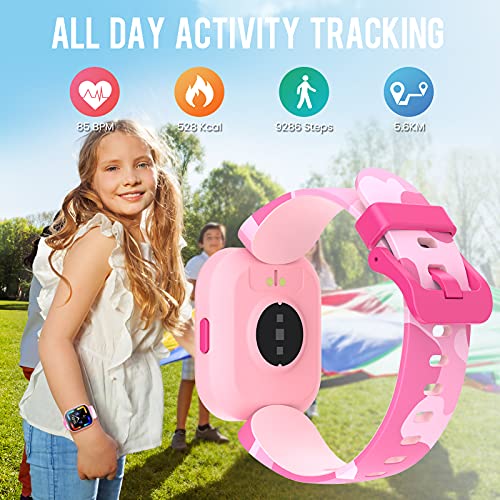 BILIFIT Reloj Inteligente Niña, 1.4" Smartwatch Niñas Impermeable IP68, Pulsera Actividad Niña con 19 Modos de Deporte, Pulsómetro, Monitor de Sueño, Podómetro, Regalo para Niñas