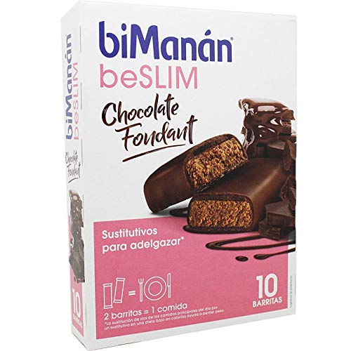 BiManán beSLIM - Barritas Sustitutivas Chocolate Fondant, para ayudarte a controlar tu peso - Caja de 10 unidades