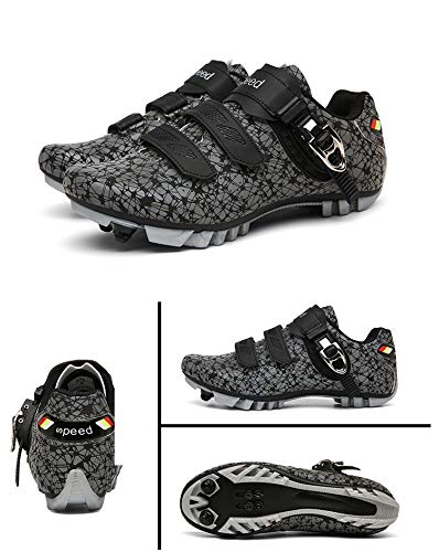 BING FENG Zapatillas de Ciclismo con Cerradura con Cerradura Bloqueo de Bicicleta de bajo Costa Rally Bike Bike Bicicleta Mountain Bike Ocio (Color : Black Silver with Lock, Size : 40)