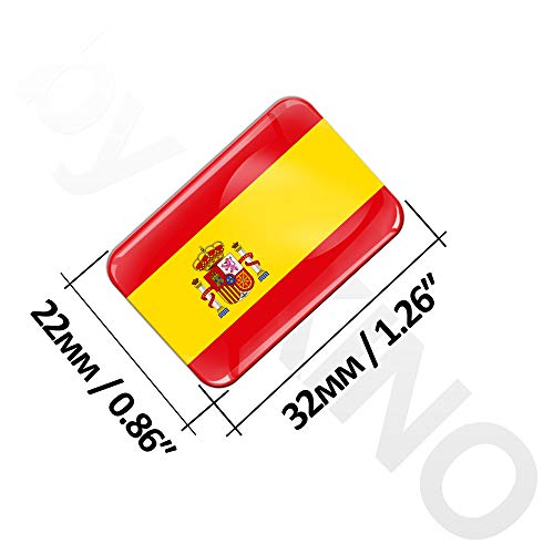 Biomar Labs® 2 pcs 3D Gel Pegatinas Bandera Nacional de España Spain Silicona Adhesivo Autos Coches Motos Ciclomotores Bicicletas Ordenador Portátil F 31