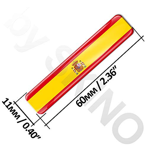 Biomar Labs® 4 pcs 3D Gel Pegatinas Bandera Nacional España Spain Silicona Adhesivo Autos Coches Motos Ciclomotores Bicicletas Ordenador Portátil F 21