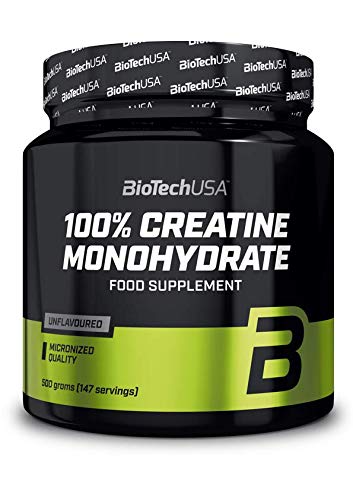 BioTechUSA 100% Creatine Monohydrate Complemento alimenticio en polvo sin sabor a base de monohidrato de creatina micronizado, 500 g