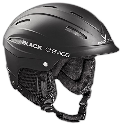 BLACK CREVICE Ischgl Casco de esquí I Casco esquí a Prueba de Golpes con diseño Deportivo Hombre y Mujer I Casco de Snowboard y esquí Transpirable I Tamaño Ajustable (M, Negro)