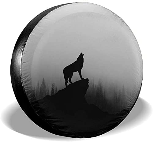 Black Wolf Howling - Cubierta para llanta de repuesto,poliéster,universal,de 17 pulgadas,para llantas de repuesto para remolques,casas rodantes,SUV,ruedas de camiones,camiones,caravanas,accesorios pa