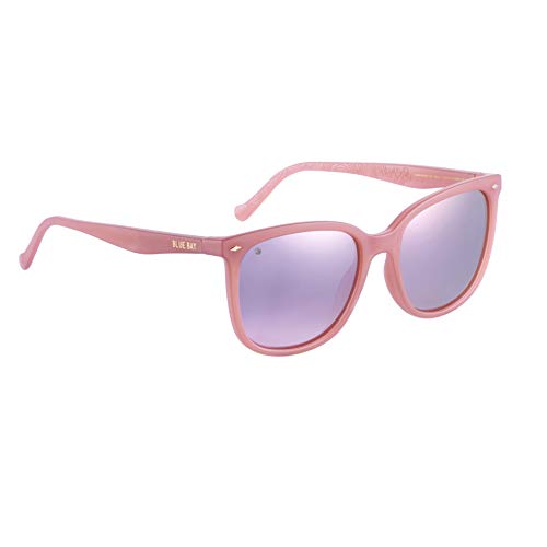 BLUE BAY ELUSOR, Gafas de Sol Polarizadas para Mujer, Protección UV 100%, Actividades al Aire Libre, Gafas de Sol de Material Reciclado, Ligeras y Flexibles, Montura Rosa y Cristales Rosas, 23 gramos