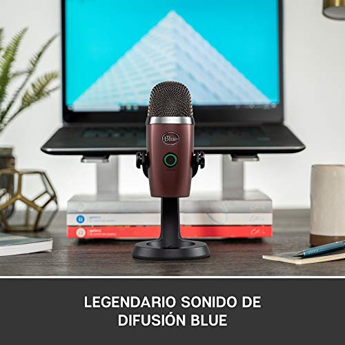 Blue Microphones Yeti Nano Micrófono USB de Condensador Profesional con múltiples Patrones de captación y monitoreo, sin latencia, para grabación y transmisión en PC y Mac, Color Rojo