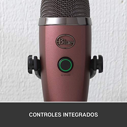 Blue Microphones Yeti Nano Micrófono USB de Condensador Profesional con múltiples Patrones de captación y monitoreo, sin latencia, para grabación y transmisión en PC y Mac, Color Rojo