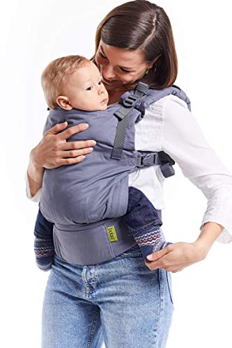 Boba X Mochila Portabebés Evolutiva, Ergonómica y Adaptable con Tejido Ajustable hasta los 20 Kg con Capucha Ajustable y Extensiones de Asiento, 100% Algodón (Grey)