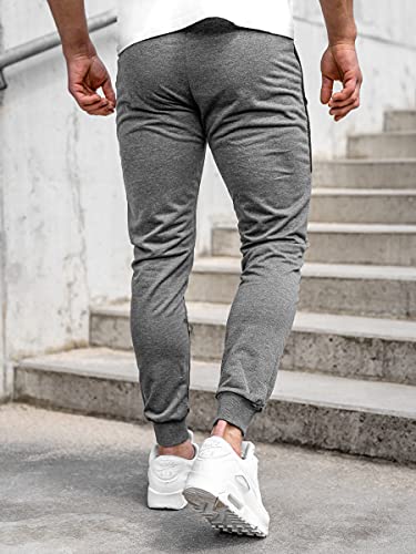 BOLF Hombre Pantalón Deportivo Pantalones De Chándal Jogger Pantalones Holgados de Deporte Running Entrenamiento Fitness Jogging Slim fit Estilo Urbano K10223 Grafito M [6F6]