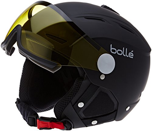 bollé Backline Visor Cascos de Esquí, Unisex Adulto, Negro/Plateado (Soft Black/Silver), 56-58 CM