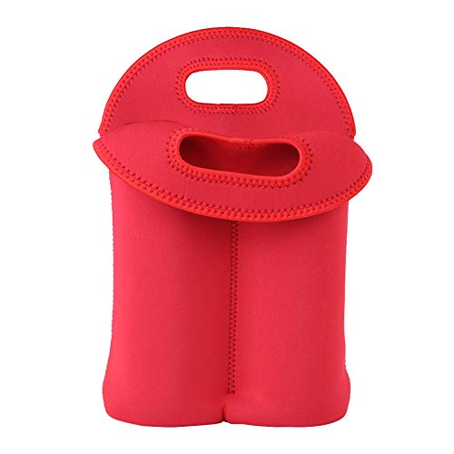 Bolsa de asas para portador de vino 1PC Bolsa de botella de vino de neopreno Cubierta protectora Soporte de botella de vino para picnics, playa, viajes