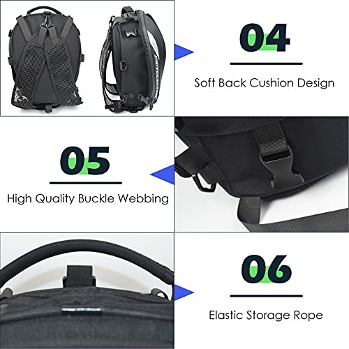 Bolsa De Asiento Trasero para Motocicleta, Mochila Impermeable para Caballero, Motocicleta, Equipaje De Carreras, Maletero, Alforja (Negro)