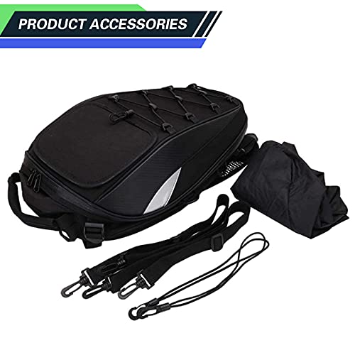 Bolsa De Asiento Trasero para Motocicleta, Mochila Impermeable para Caballero, Motocicleta, Equipaje De Carreras, Maletero, Alforja (Negro)