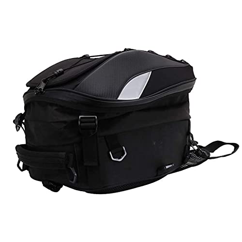 Bolsa De Asiento Trasero para Motocicleta, Mochila Impermeable para Caballero, Motocicleta, Equipaje De Carreras, Maletero, Alforja (Negro)