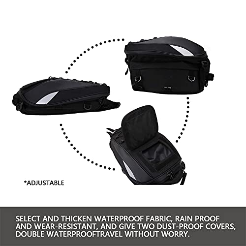 Bolsa De Asiento Trasero para Motocicleta, Mochila Impermeable para Caballero, Motocicleta, Equipaje De Carreras, Maletero, Alforja (Negro)