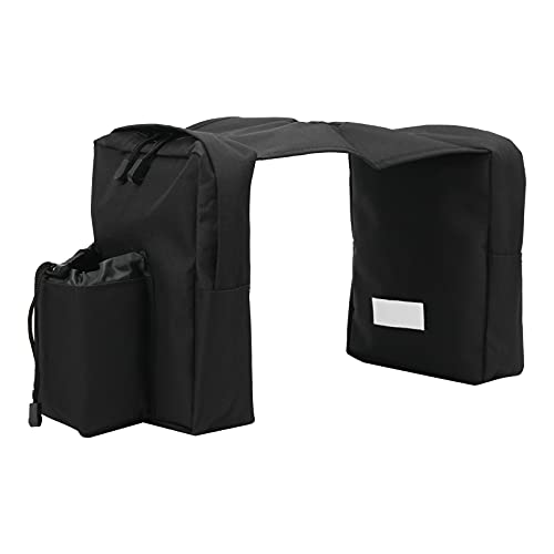 Bolsa de depósito frontal universal para motocicleta con portavasos de alforja 600D Tela Oxford duradera para vehículos todo terreno, motos de nieve, motos de nieve