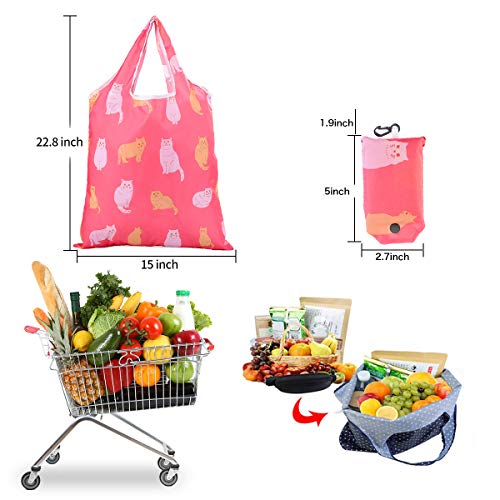 Bolsas de Compras Reutilizables 10 Pcs Bolsas de Compra Plegables Bolsas de Supermercado de Reusable Duraderas Lavables Adecuado para Compras,Casa,Viajes,Acampar al Aire Libre