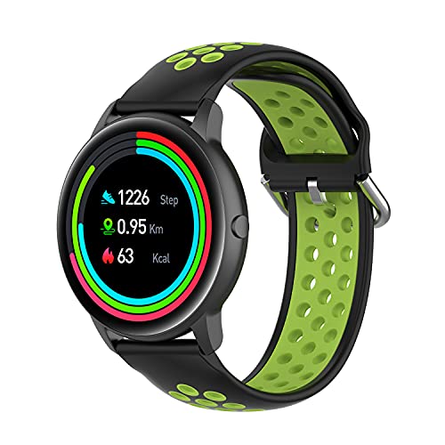 BoLuo 22mm Correa para Xiaomi Haylou RT LS05S /OnePlus Watch,Bandas Correa Repuesto,Soft Silicona Reloj Recambio Brazalete Correa Repuesto para Yamay Sw022/Imilab Kw66 /Ticwatch GTX/CXB01 (limón)