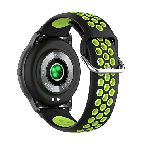 BoLuo 22mm Correa para Xiaomi Haylou RT LS05S /OnePlus Watch,Bandas Correa Repuesto,Soft Silicona Reloj Recambio Brazalete Correa Repuesto para Yamay Sw022/Imilab Kw66 /Ticwatch GTX/CXB01 (limón)