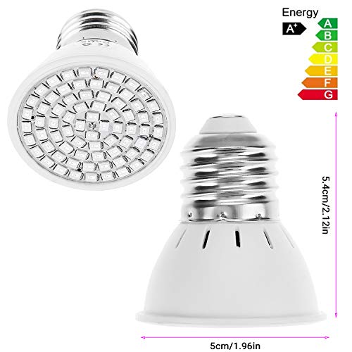 Bombilla de Cultivo LED, Lámpara de Cultivo de Plantas 220V E27 120 Ángulo de Haz Ancho para Plantas de Interior Cultivo de Plántulas de Verduras y Floración