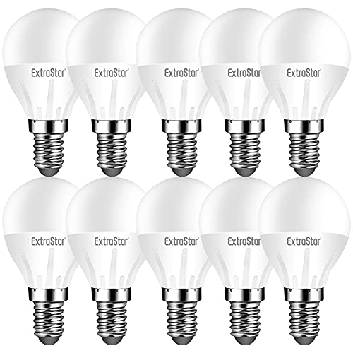 Bombilla LED E14, 5W Equivalente a 40W, Luz Cálida 3000K, 400 Lúmen, Bombillas Casquillo Fino, Ahorro de Energía, No regulable, Paquete de 10