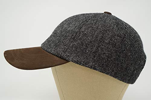 Borges & Scott La Sligo - Gorra de béisbol - 100% Lana - Tweed Irlandés - Visera de Cuero Nobuck - Pizarra Irlandesa