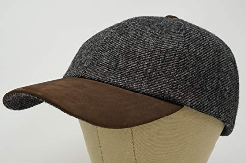 Borges & Scott La Sligo - Gorra de béisbol - 100% Lana - Tweed Irlandés - Visera de Cuero Nobuck - Pizarra Irlandesa