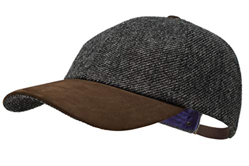 Borges & Scott La Sligo - Gorra de béisbol - 100% Lana - Tweed Irlandés - Visera de Cuero Nobuck - Pizarra Irlandesa