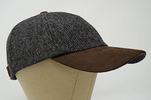 Borges & Scott La Sligo - Gorra de béisbol - 100% Lana - Tweed Irlandés - Visera de Cuero Nobuck - Pizarra Irlandesa