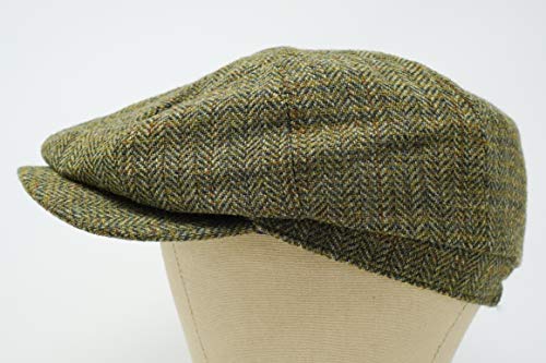 Borges & Scott La Tyrone - Gorra Newsboy de Tweed Irlandés - País Verde - Medio (57-60cm)