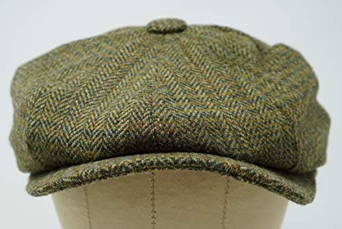 Borges & Scott La Tyrone - Gorra Newsboy de Tweed Irlandés - País Verde - Medio (57-60cm)