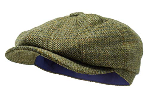 Borges & Scott La Tyrone - Gorra Newsboy de Tweed Irlandés - País Verde - Medio (57-60cm)