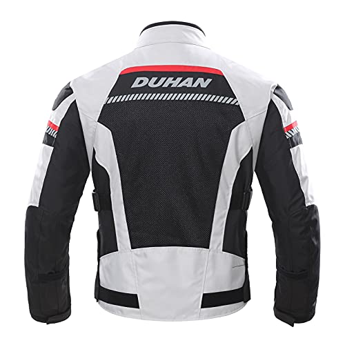 BORLENI Chaqueta de Motocicleta de Moto para Hombre, Respirable, Armadura Protección, reflexión de Alto Brillo, para Verano Primavera otoño M