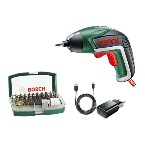 BOSCH 06039A800S - Atornillador a batería Ixo 32 puntas Batería de litio integrada 3,6 V 1,5 Ah. Luz Powerlight. Máx. por apriete 4,5 Nm. 215 rpm en vacío. Multicolor