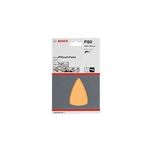 Bosch Accessories 2608608Z95 Hoja de Lija, 100 x 150 mm, Set de 10 Piezas