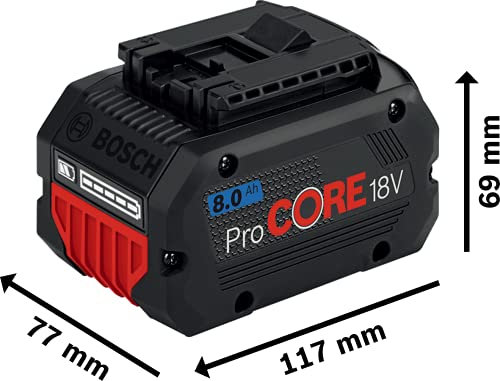 Bosch Professional 18V System ProCORE18V 8.0Ah - Batería de litio (1 batería x 8.0 Ah, tecnología Coolpack)