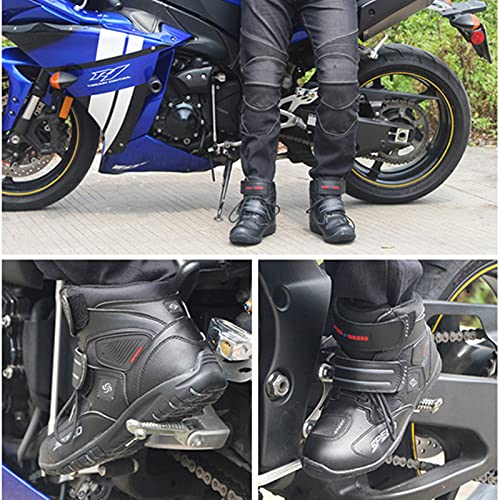 Botas de Carretera Profesionales para Moto, Zapatos de Motocicleta para Hombres y Mujeres, Zapatos de Protección para Montar Casuales,Black-38