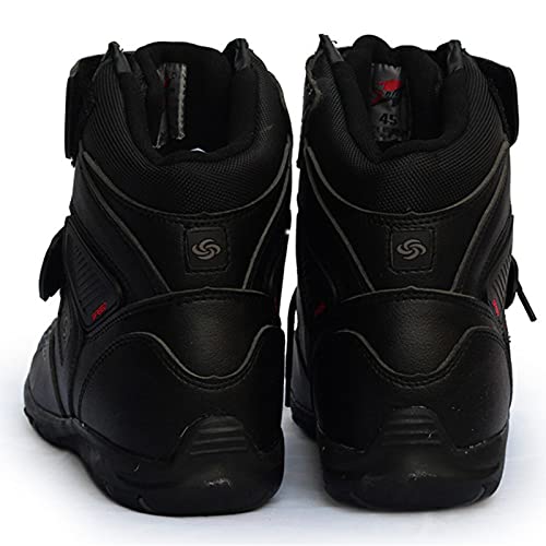 Botas de Carretera Profesionales para Moto, Zapatos de Motocicleta para Hombres y Mujeres, Zapatos de Protección para Montar Casuales,Black-38