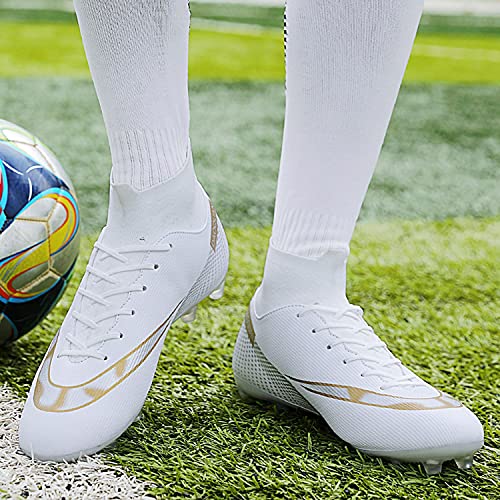 Botas de Fútbol para Hombre Zapatos de fútbol con Picos Altos Zapatos de Fútbol para Niños Botas de Fútbol Tacos Zapatos de Entrenamiento Profesional al Aire Libre Zapatillas de Deporte
