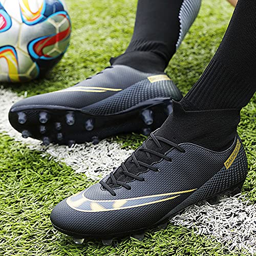 Botas de Fútbol para Hombre Zapatos de fútbol con Picos Altos Zapatos de Fútbol para Niños Botas de Fútbol Tacos Zapatos de Entrenamiento Profesional al Aire Libre Zapatillas de Deporte