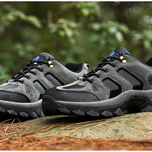 Botas De Montaña Hombre Antideslizante Trekking Zapatos Al Aire Libre Respirable Caminar Alpinismo Enviar Calcetines Gris 42 EU