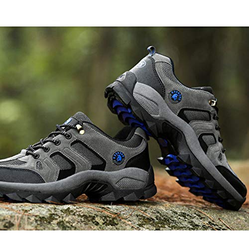 Botas De Montaña Hombre Antideslizante Trekking Zapatos Al Aire Libre Respirable Caminar Alpinismo Enviar Calcetines Gris 42 EU