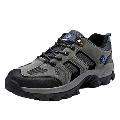 Botas De Montaña Hombre Antideslizante Trekking Zapatos Al Aire Libre Respirable Caminar Alpinismo Enviar Calcetines Gris 42 EU