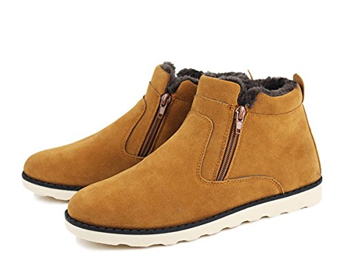 Botas de Nieve Hombre Zapatos Calentar Al Aire Libre Boots Invierno Alto Rise Algodón cálido(Amarillo,47 EU,28.5CM De talón a Dedo del pie